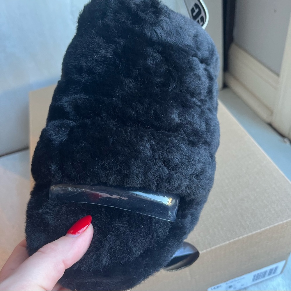 Ugg Fluff Yeah Slides In Black Nwt Size 8 - image 3